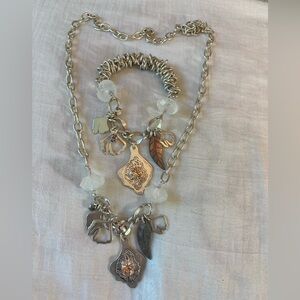 Pilgrim‎ Charm Necklace & Stretch Charm Bracelet Set